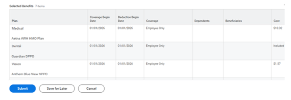 Medical option button on workday